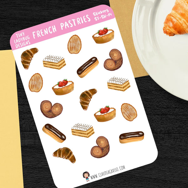 French Pastries Sticker Sheet - JollityPop