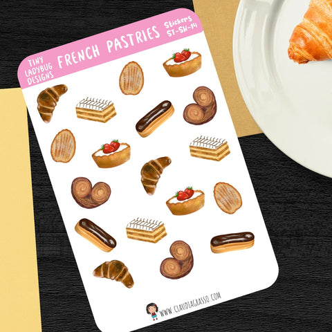 French Pastries Sticker Sheet - JollityPop