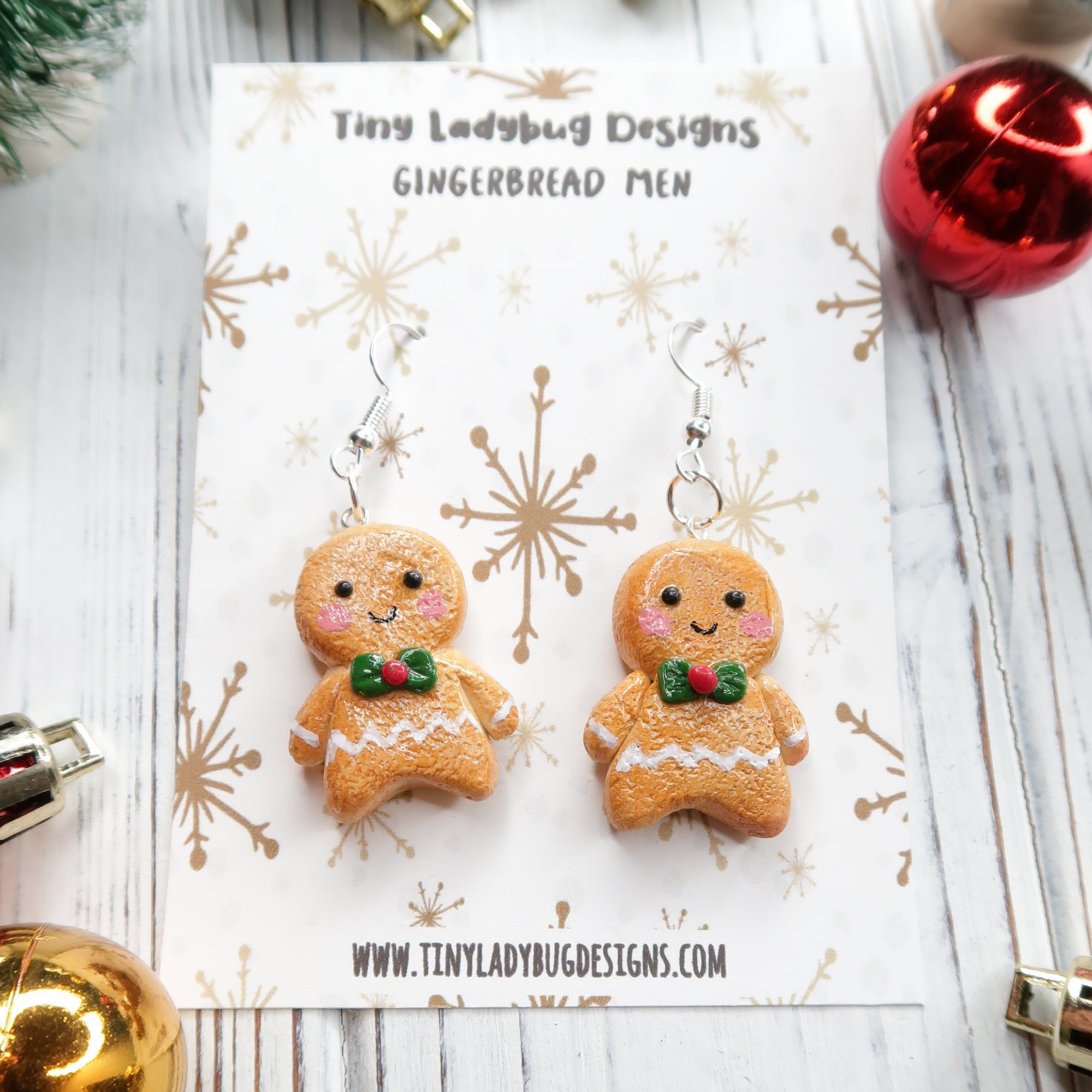 Gingerbread Man Cookie Earrings or Charm - JollityPop