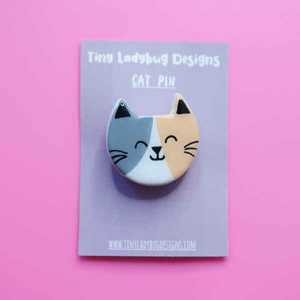 Handmade Cat Clay Pins - JollityPop