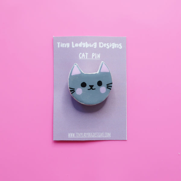 Handmade Cat Clay Pins - JollityPop