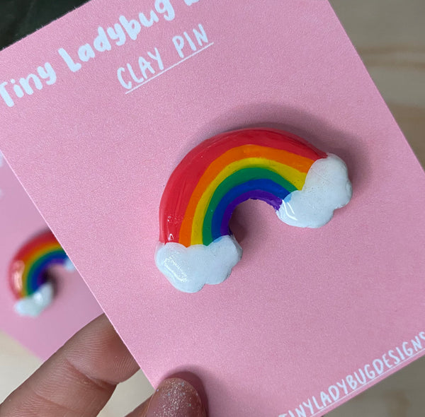 Handmade Rainbow - Pride - Clay Pin - JollityPop