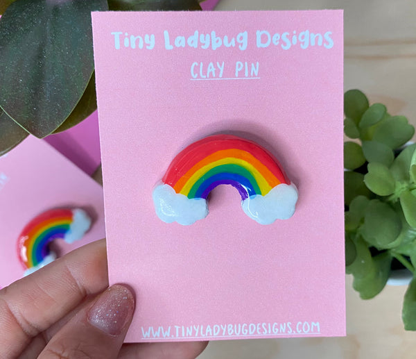 Handmade Rainbow - Pride - Clay Pin - JollityPop