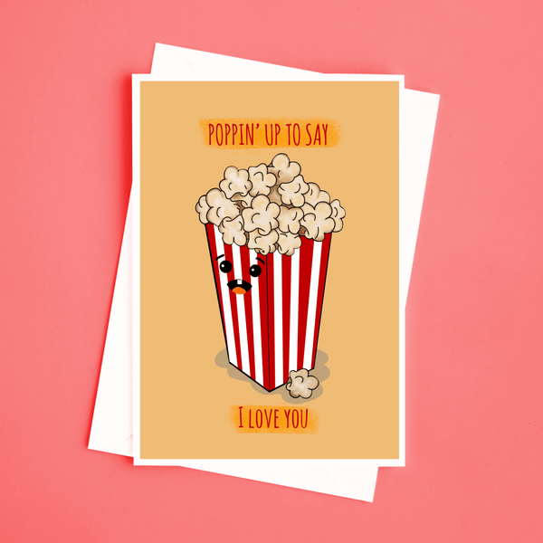 Kawaii Popcorn Greeting Card - JollityPop