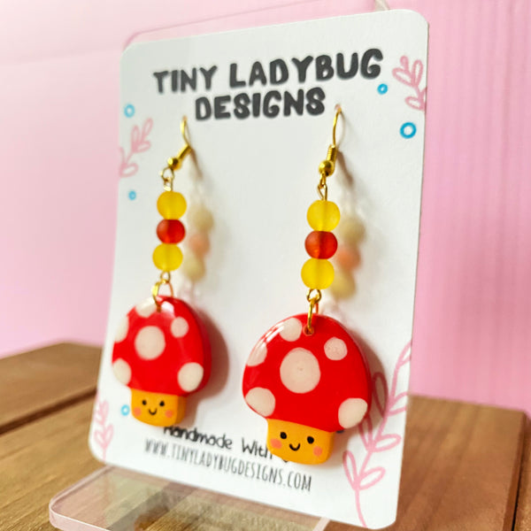 Mushroom Clay Earrings - JollityPop