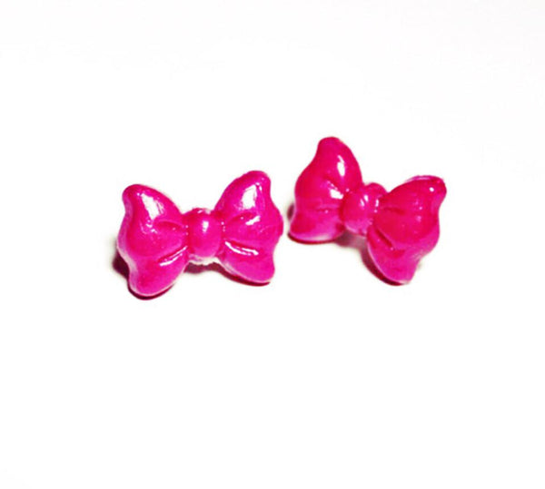 Pink Bow Stud Earrings - JollityPop