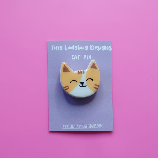 Handmade Cat Clay Pins - JollityPop