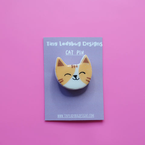 Handmade Cat Clay Pins - JollityPop