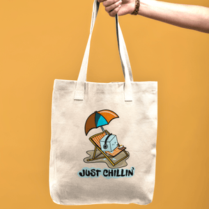 Just Chillin' Cotton Canvas Tote Bag - JollityPop